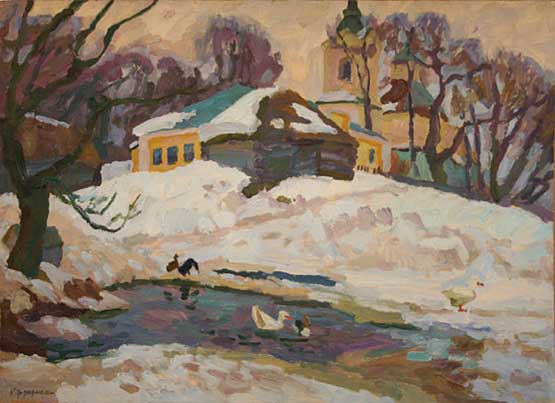 Dorf Welegozh.Am Teich.1965