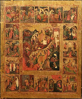 11. Resurrection with 16 Feasts. 19th century.