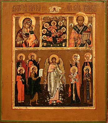 18. Four part icon. Begin of 19th century.