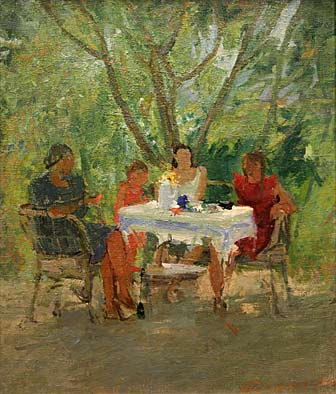 Im Garten am Tisch.1940